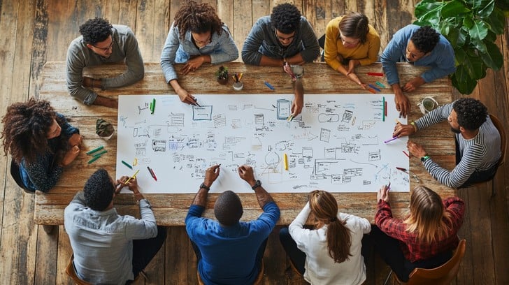 Working sessions and labs — people collaborating